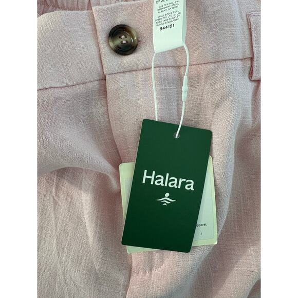 Halara Women's High Waisted Capri Linen-Feel Pants Pink Size Medium Cropped NEW - Picture 7 of 8